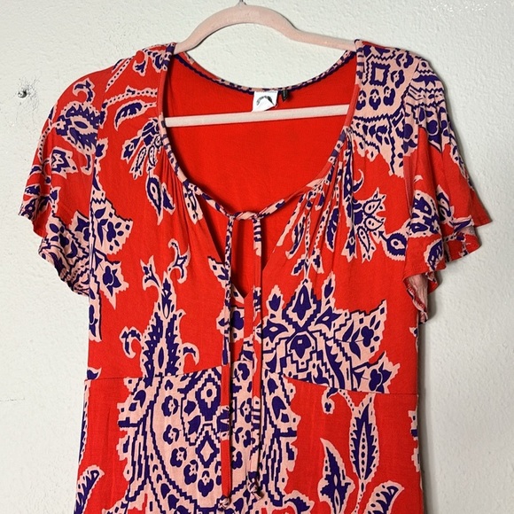 Anthropologie Akemi + Kin Correia Maxi Dress size XS Orange Purple pattern - Picture 4 of 12